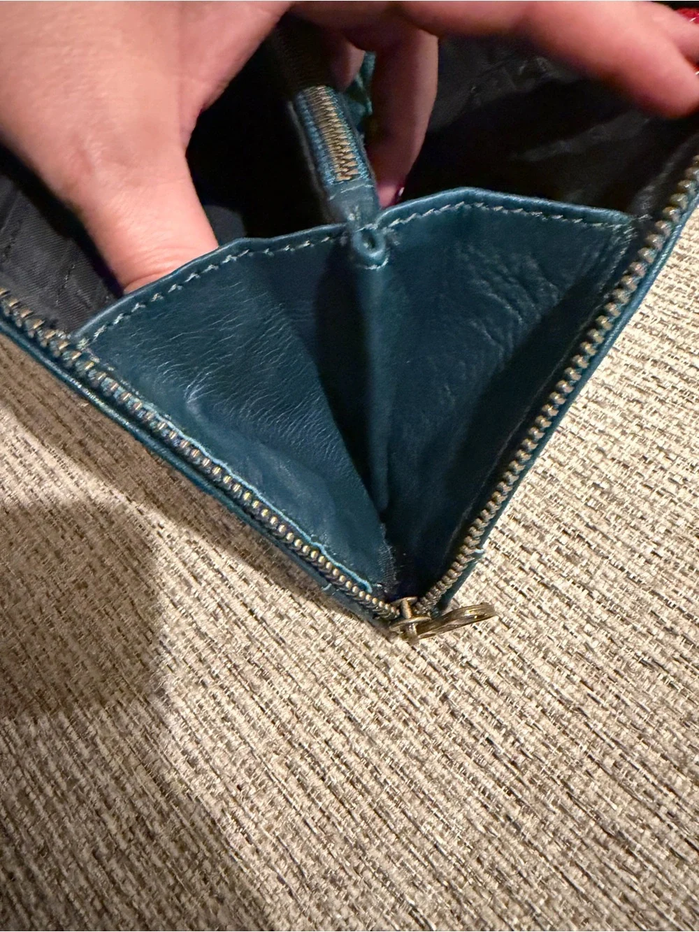 Wanderers Travel Co Liliana Wallet Azzurra Teal Full Grain Leather EUC